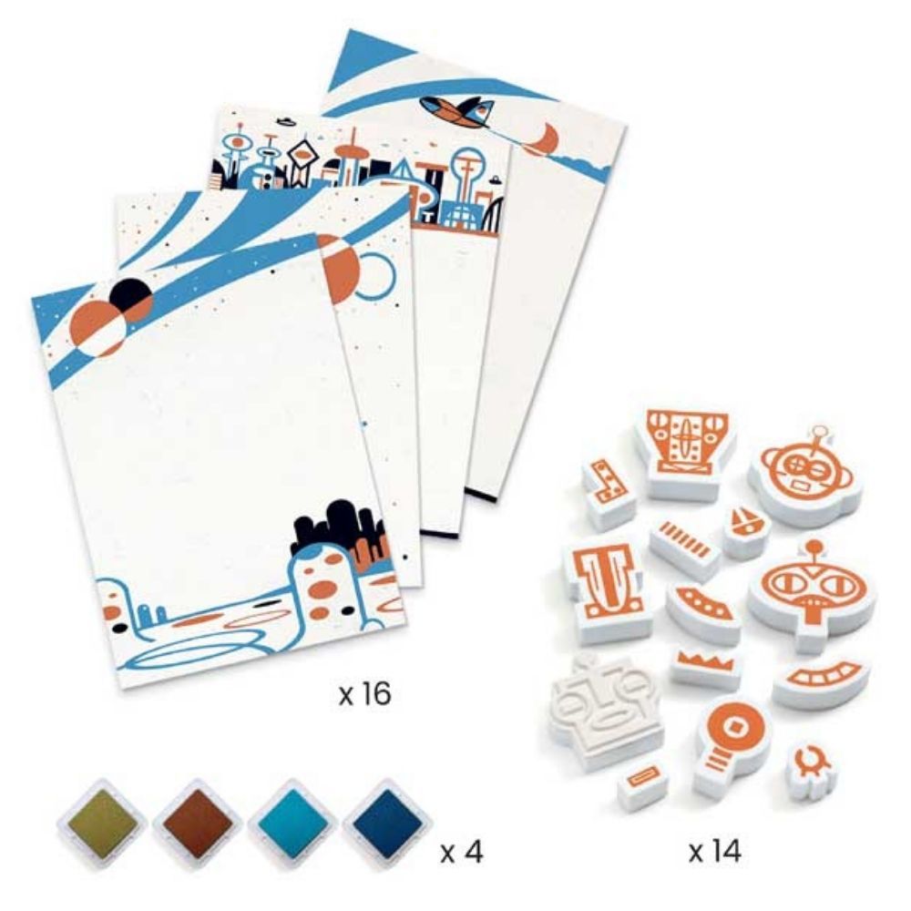 Djeco Mix & Match Stamps - Alien Robots (F)