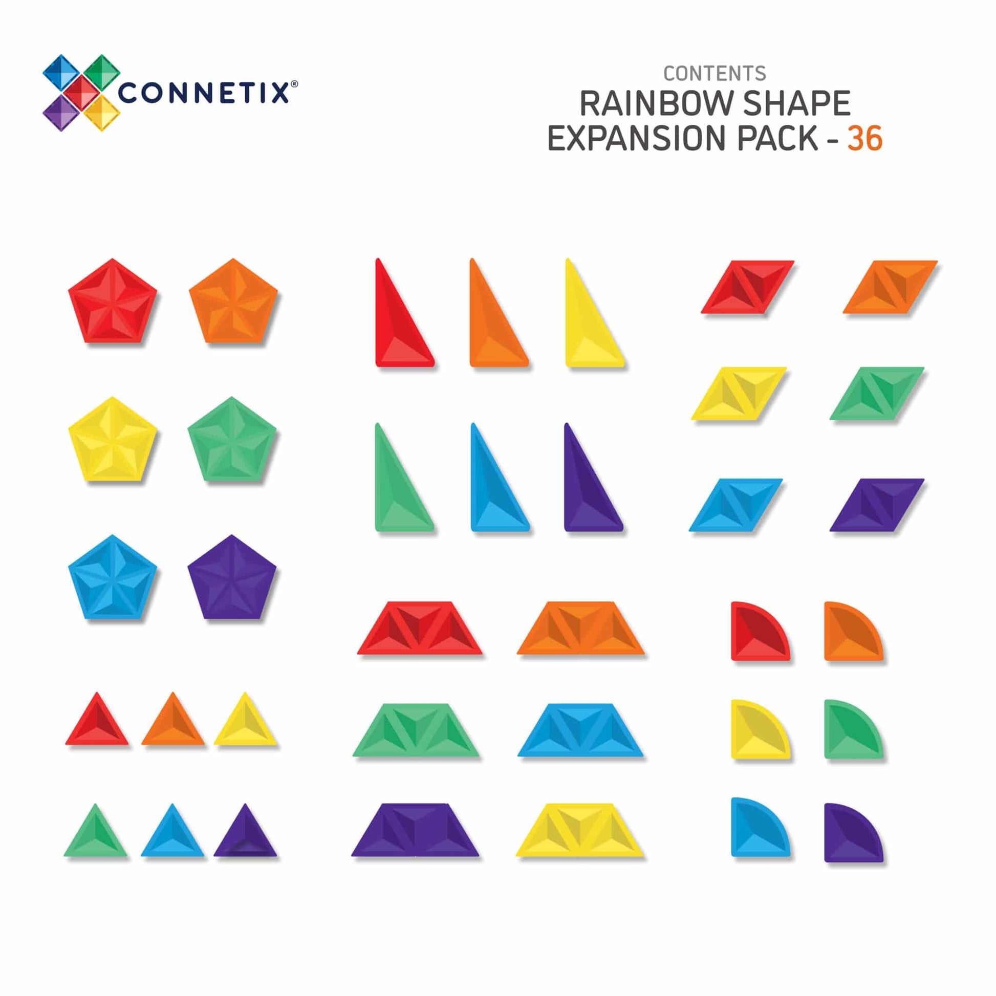 Connetix Tiles Rainbow Shape Expansion Pack 36 pc