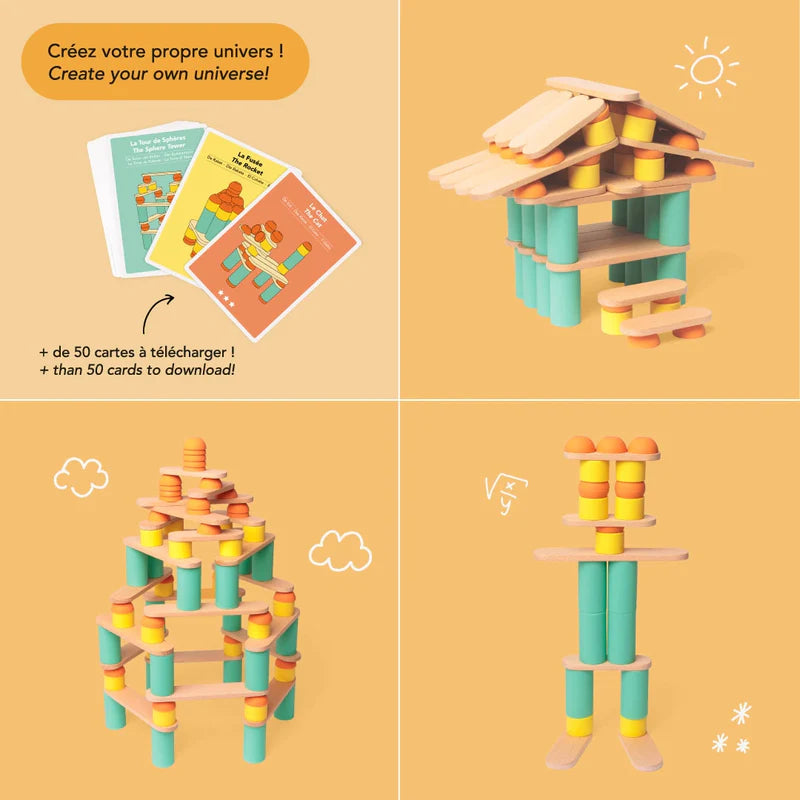 Oppi Stix - Construction game 60 Pieces