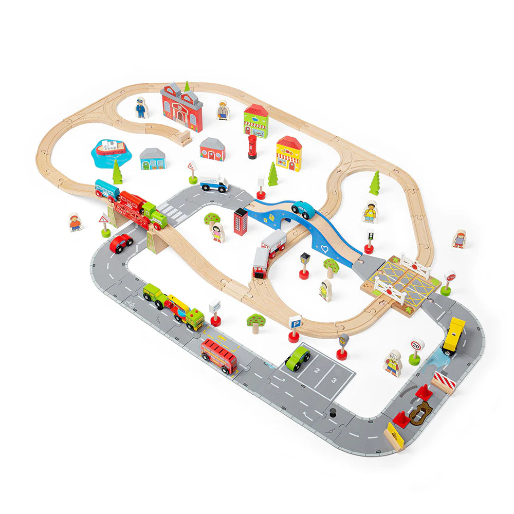 BigJigs Trains City Road and Railway Set