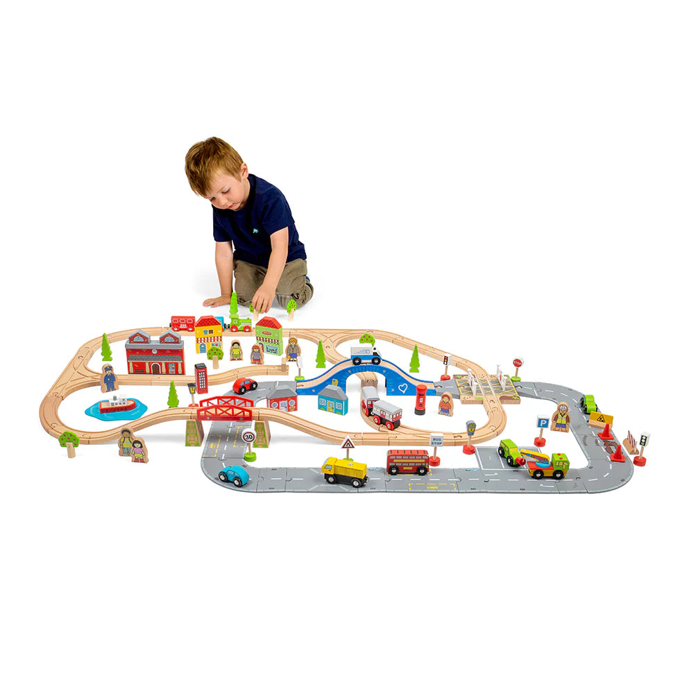 BigJigs Trains City Road and Railway Set