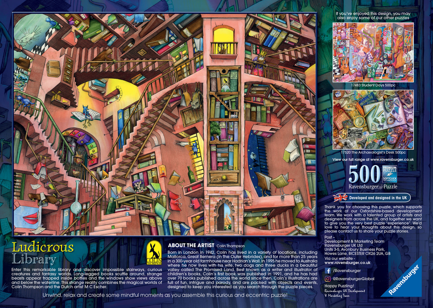 Ravensburger Colin Thompson - Ludicrous Library, 500pc