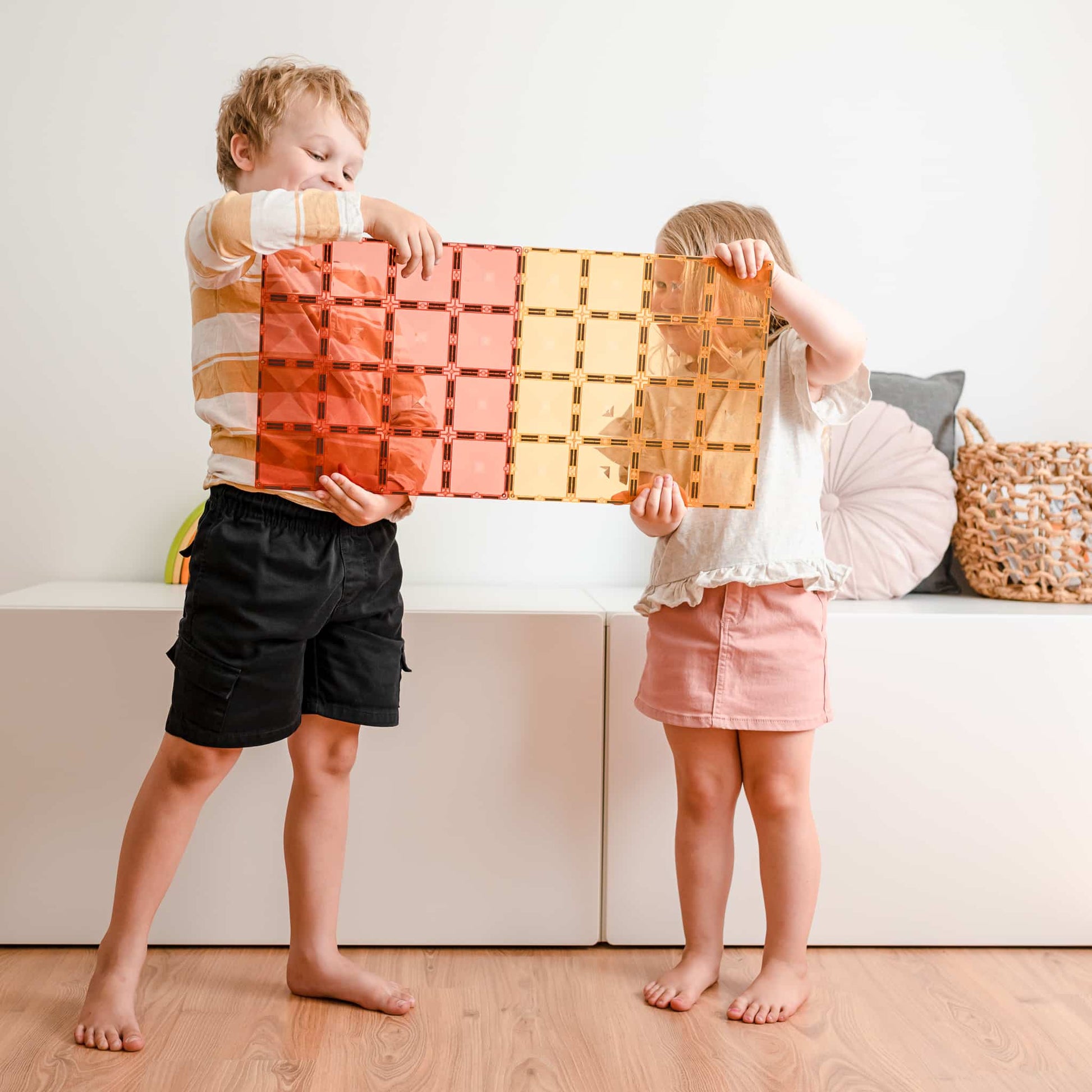 Connetix Tiles 2 Pc Base Lemon Peach