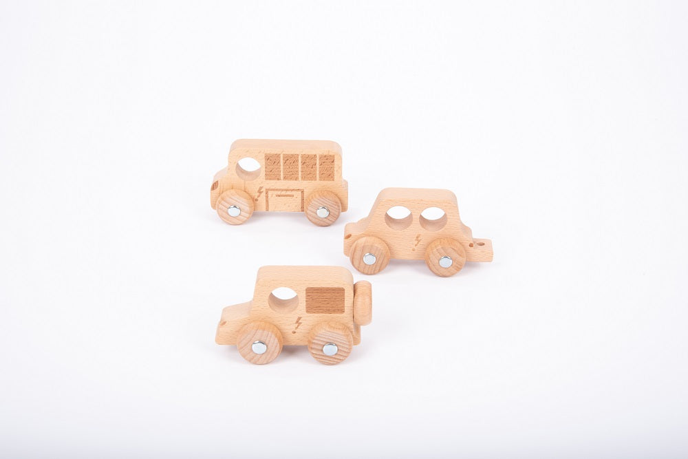 Tickit Natural Wooden City E-Vehicles Set