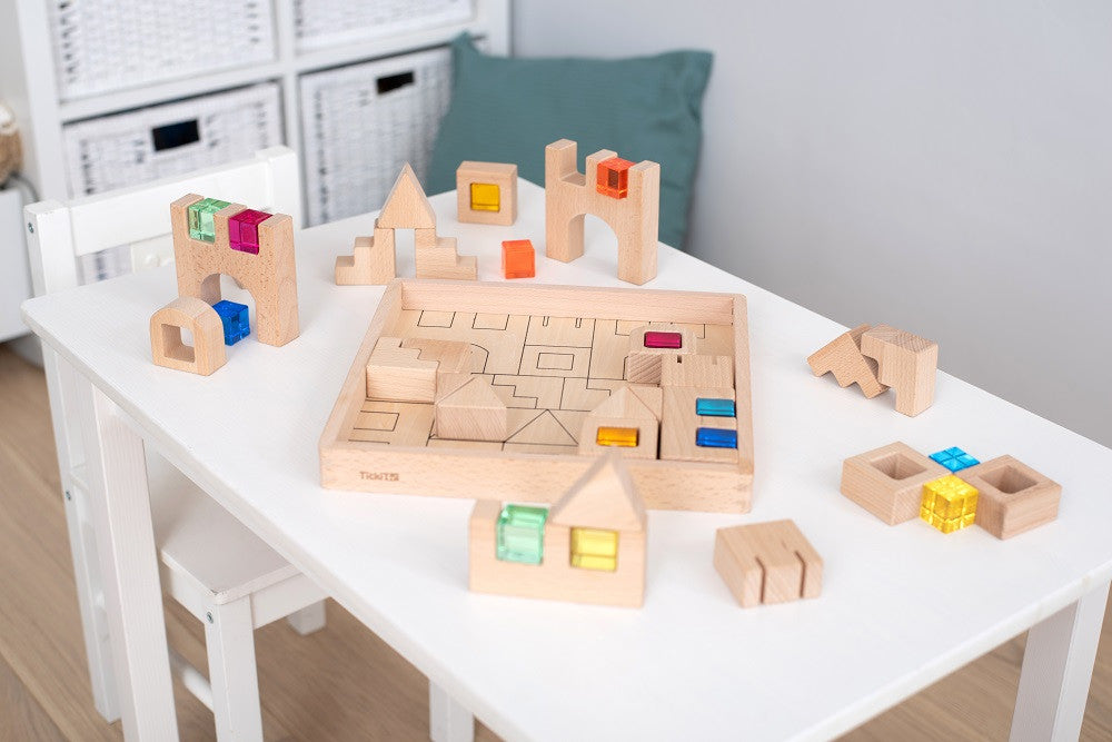 TickiT Wooden Building Gem Blocks