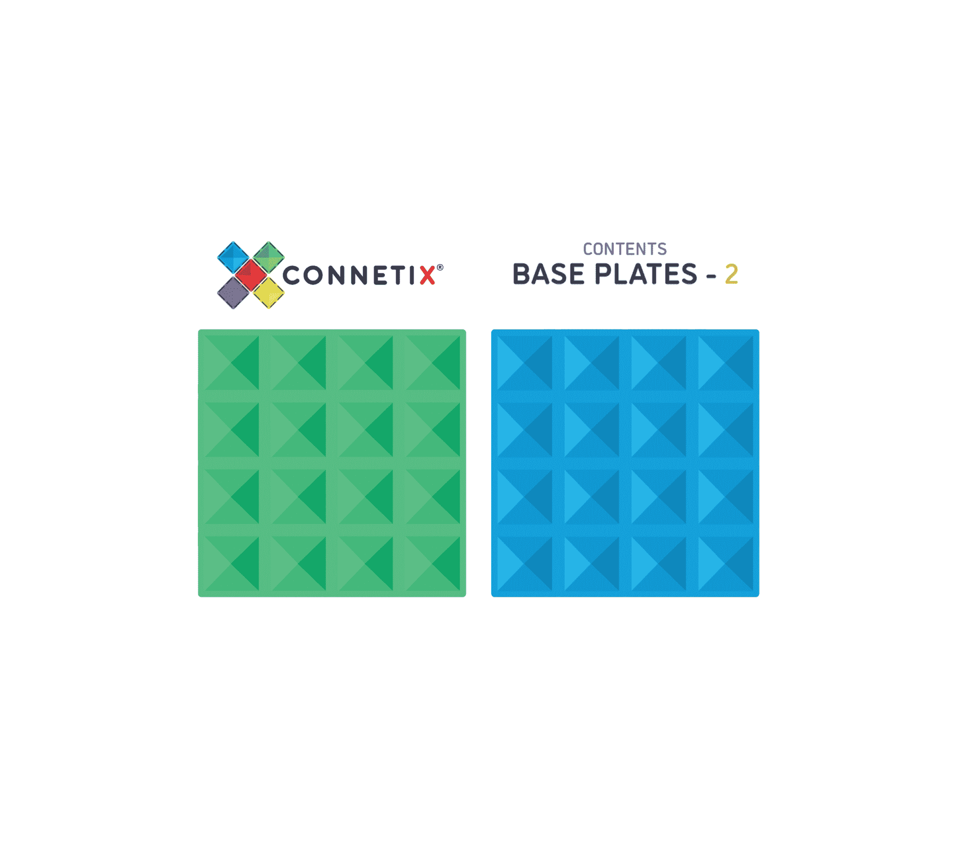 Connetix Tiles Rainbow 2 Piece Base Plate Pack