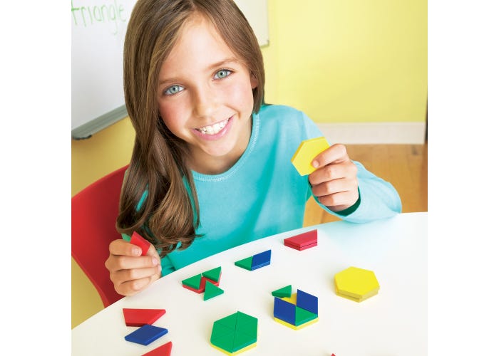 Learning Resources Plastic Pattern Blocks, 1 cm (Set of 250)
