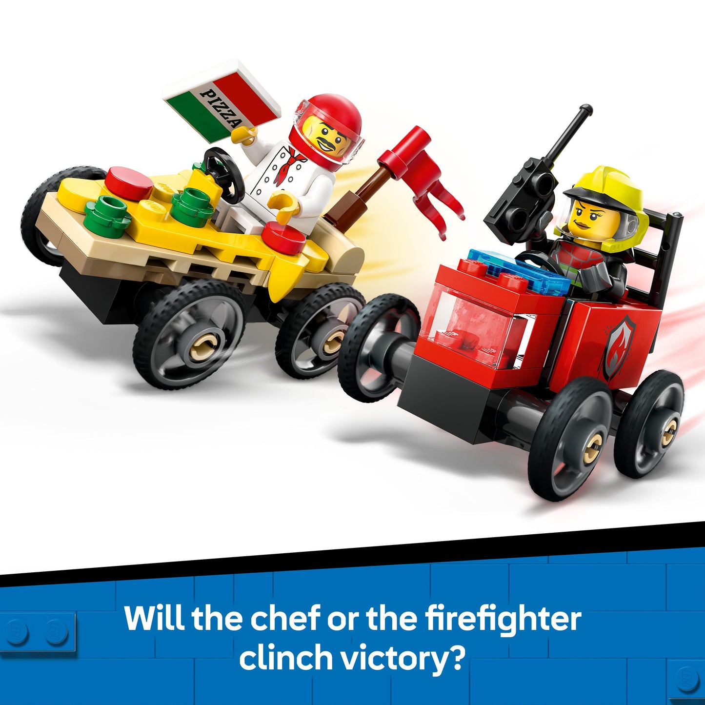 Lego City Great Vehicles 60458 Pizza vs. Fire Truck Race Car Pack