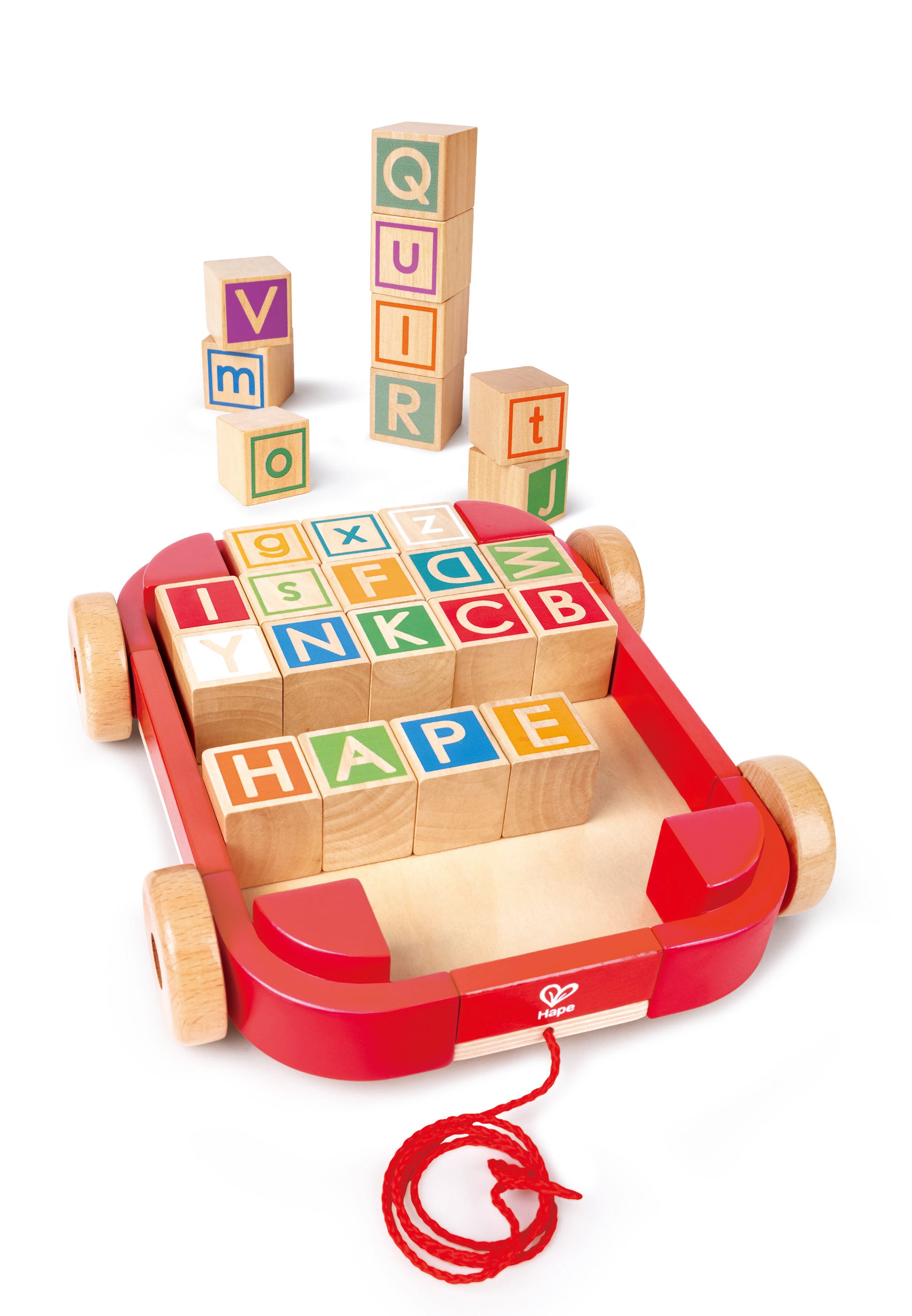 Hape Pull-along Cart with Stacking Blocks