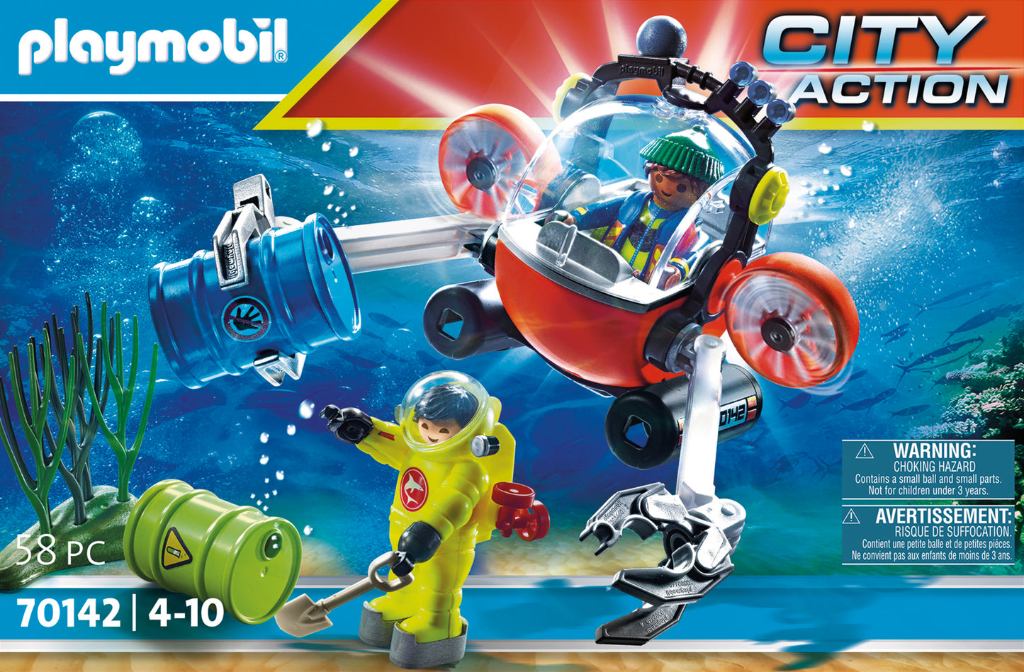 Playmobil 70142 City Action Sea Rescue Environmental Expedition with Dive Boat