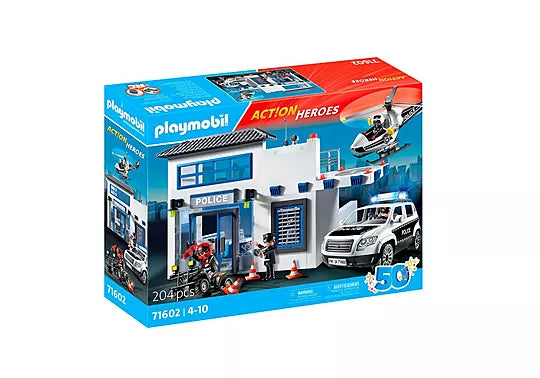 Playmobil 71602 Action Heroes: Police Station with Helicopter Pad