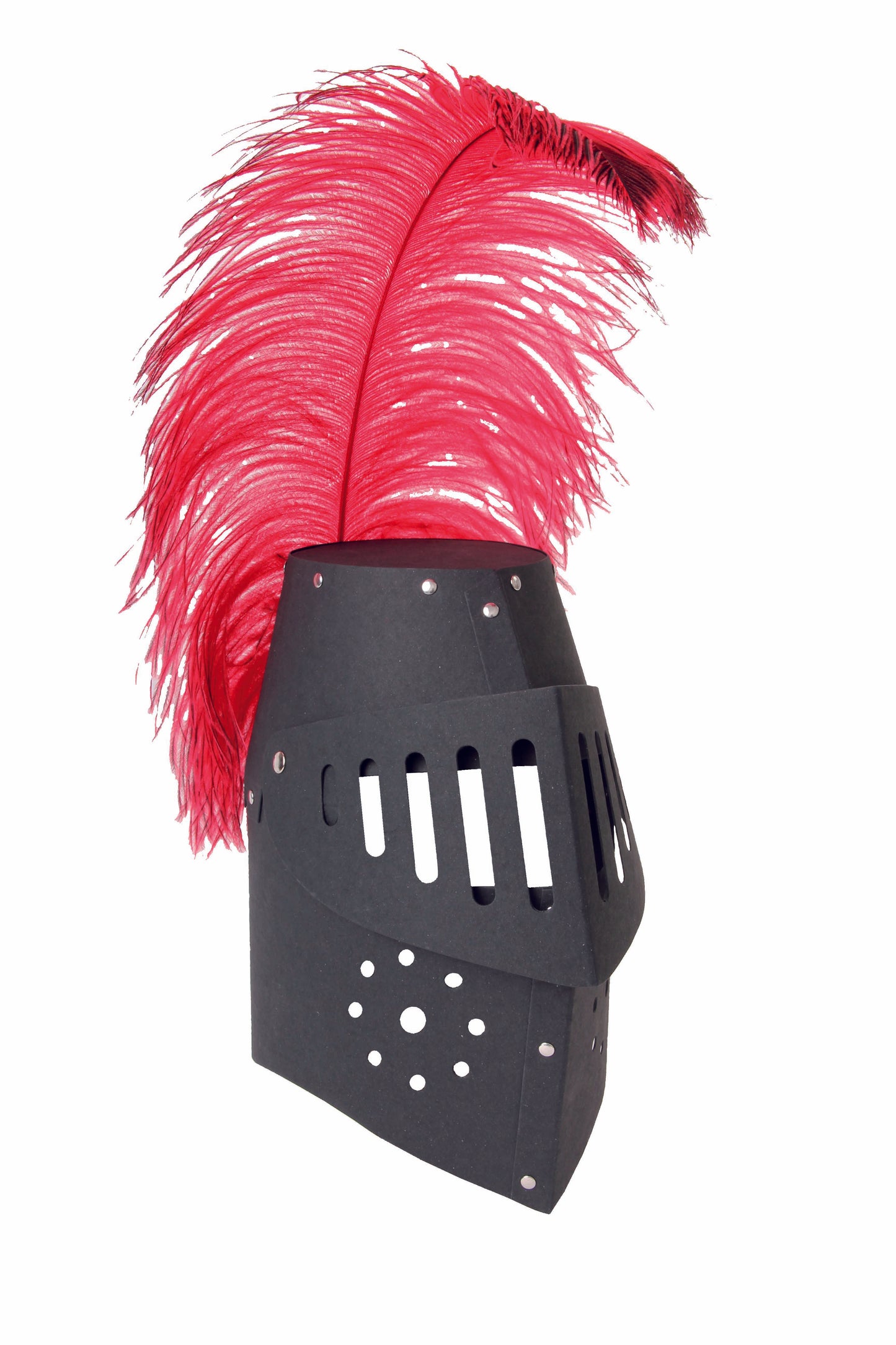 Vah Knight Helmet Black, Ostrich Feather