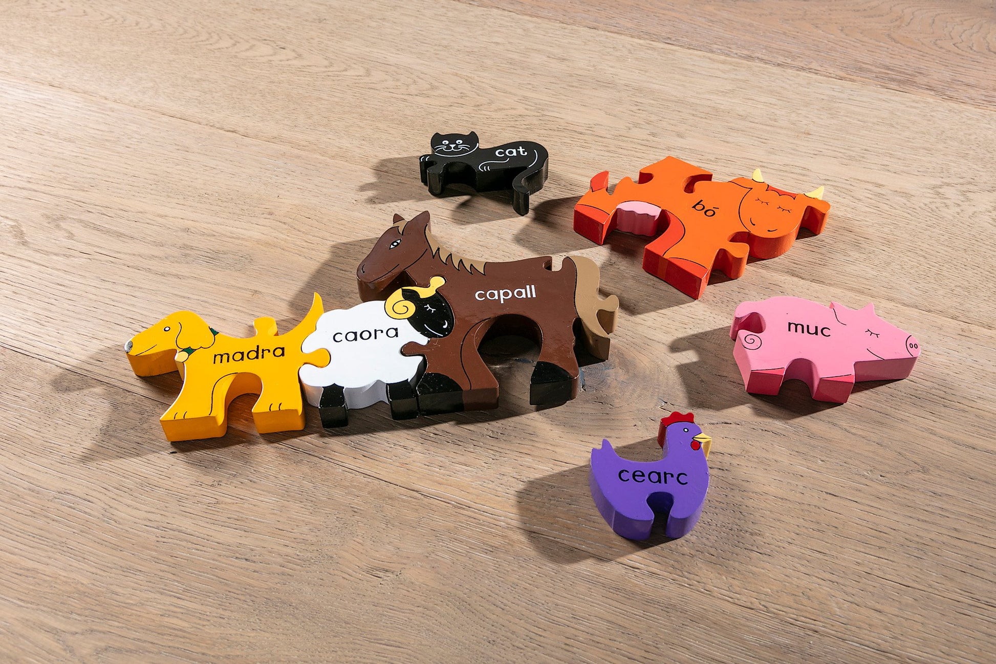 Alphabet Jigsaws Farm Animals in Irish Jigsaw Puzzle (As Gaeilge)