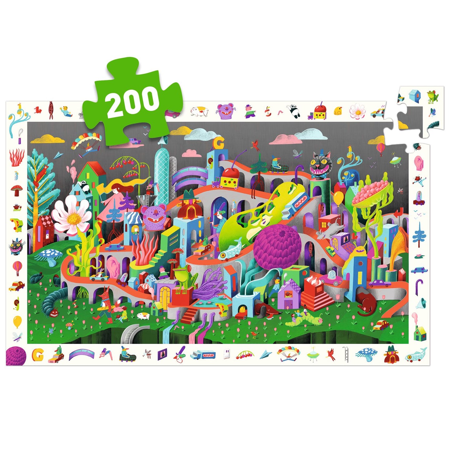 Djeco Crazy Town 200 Pcs Observation Puzzle