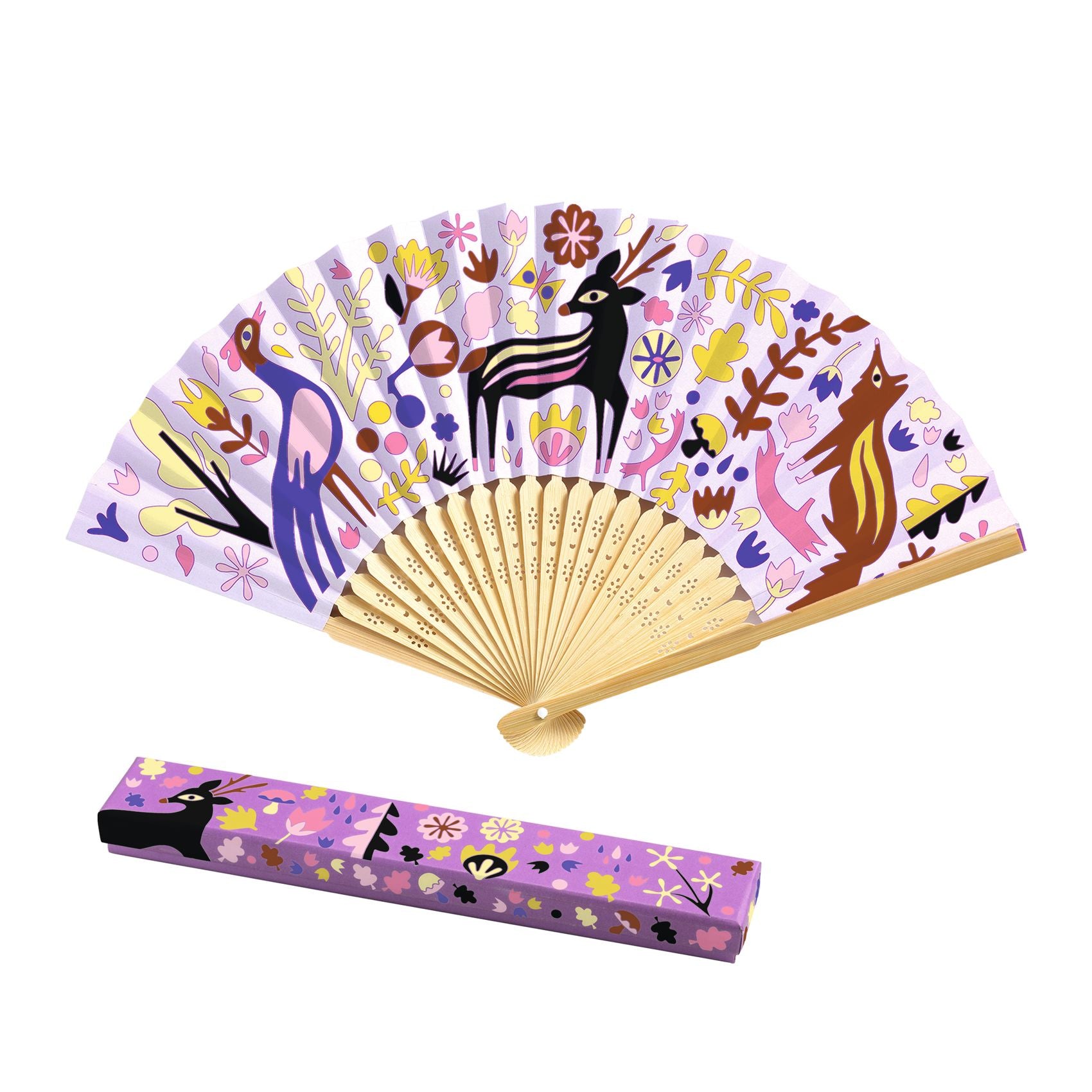 Djeco DIY Fan and Case Woodland Beauty Color-In