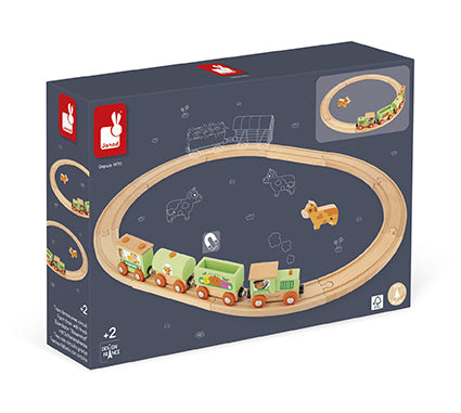 Janod Story Farm Train With Tracks