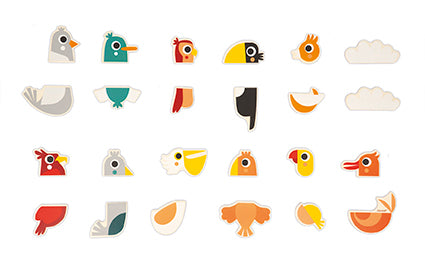 Janod Magnets Mix And Match Birds 24 Pcs