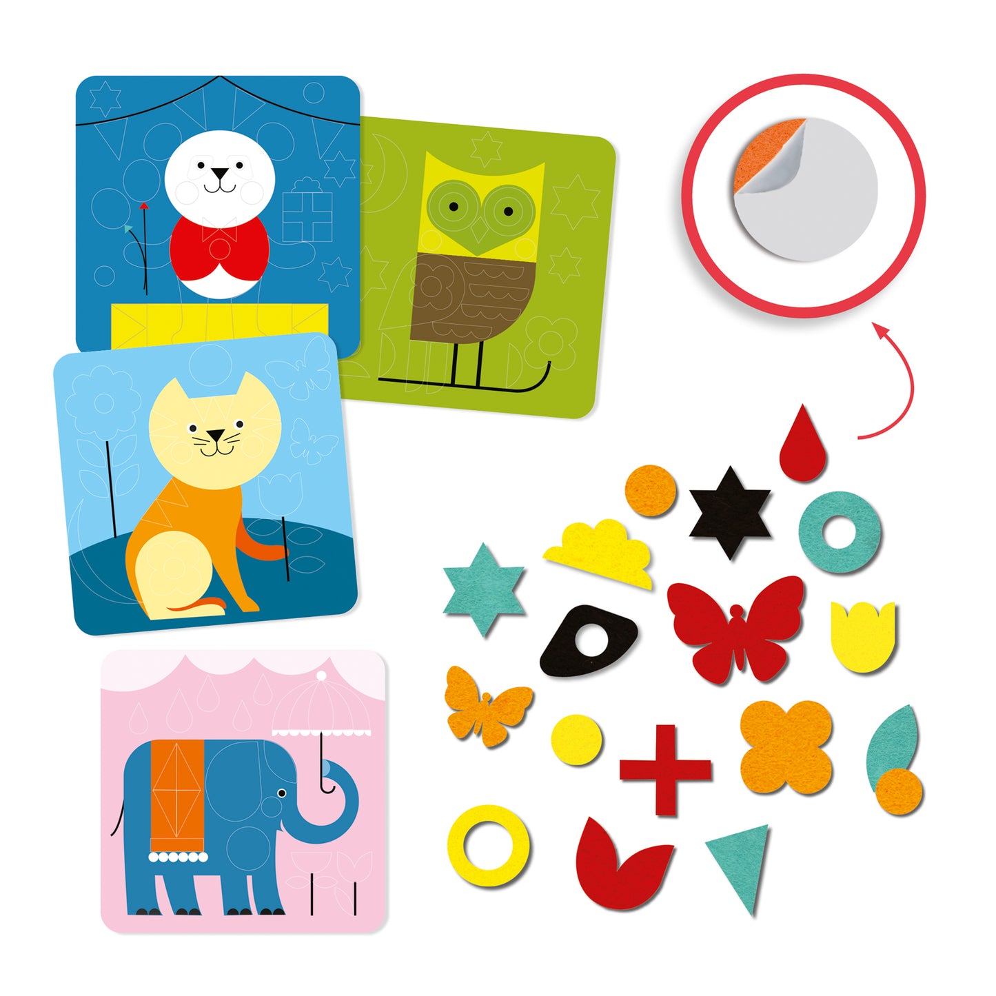 Djeco Animal Felt Pictures Gentle Creatures