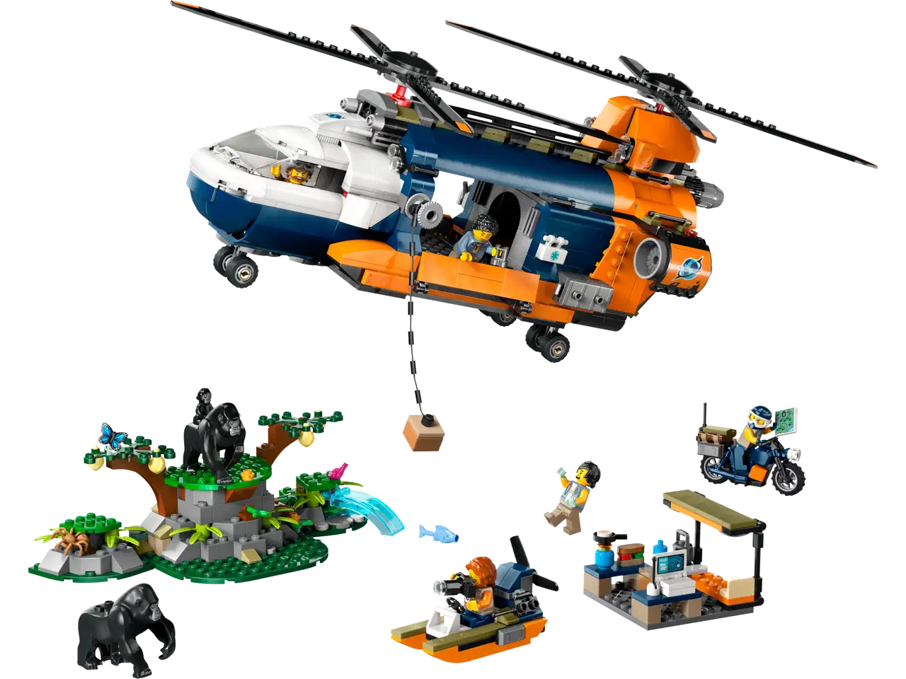 Lego City Exploration 60437 Jungle Explorer Helicopter at Base Camp