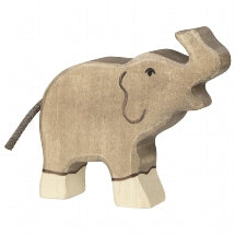 Holztiger Elephant, Small, Trunk Raised