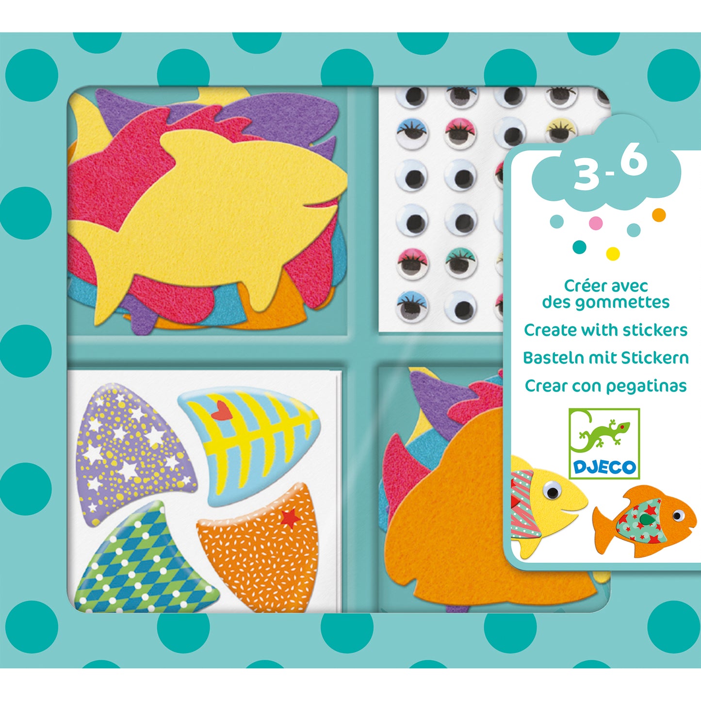 Djeco I Love Fish Create With Stickers