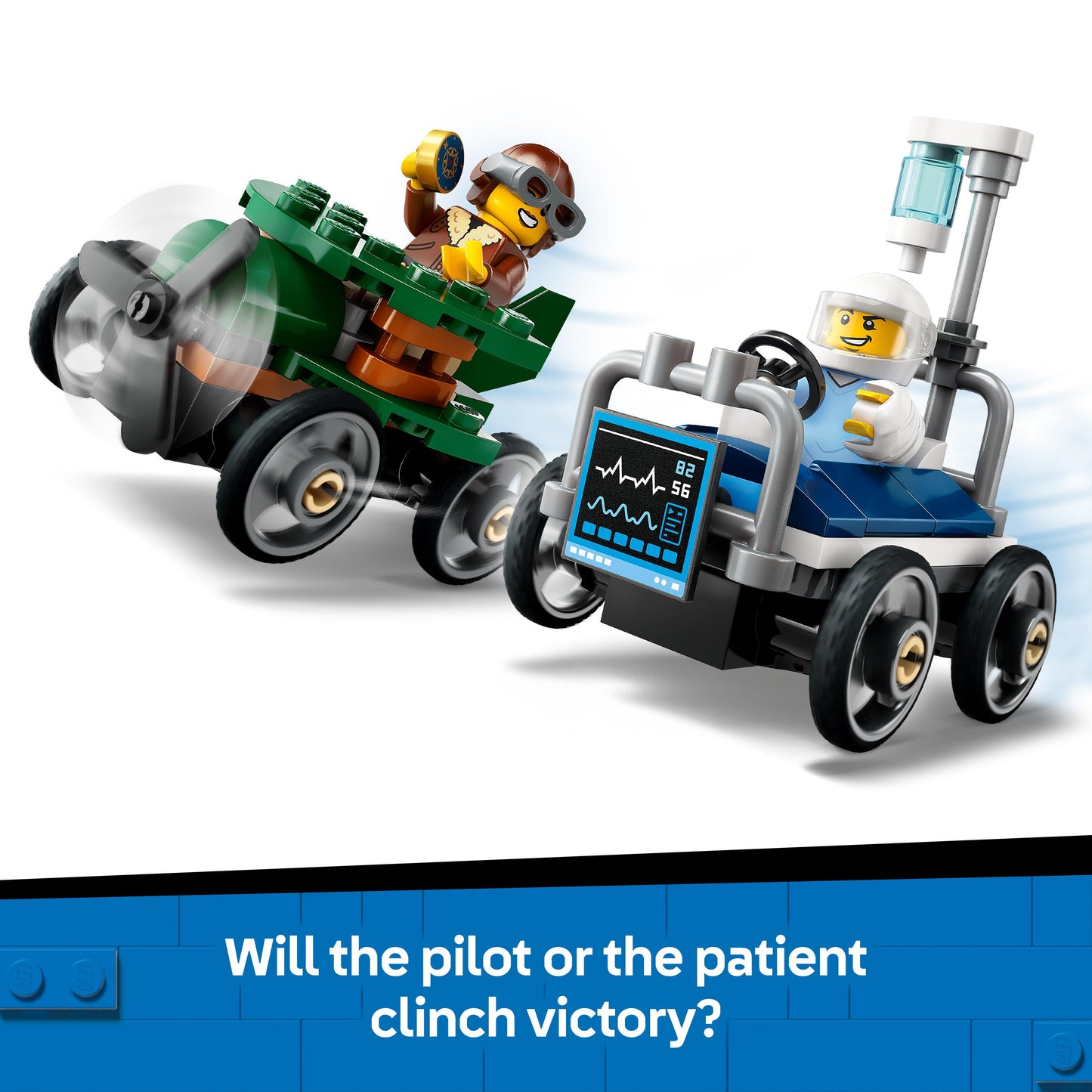 Lego City Great Vehicles 60459 Airplane vs. Hospital Bed Race Car Pack