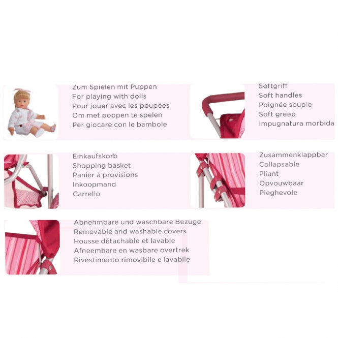 Gotz 3-Wheel Doll Buggy Happy Flower