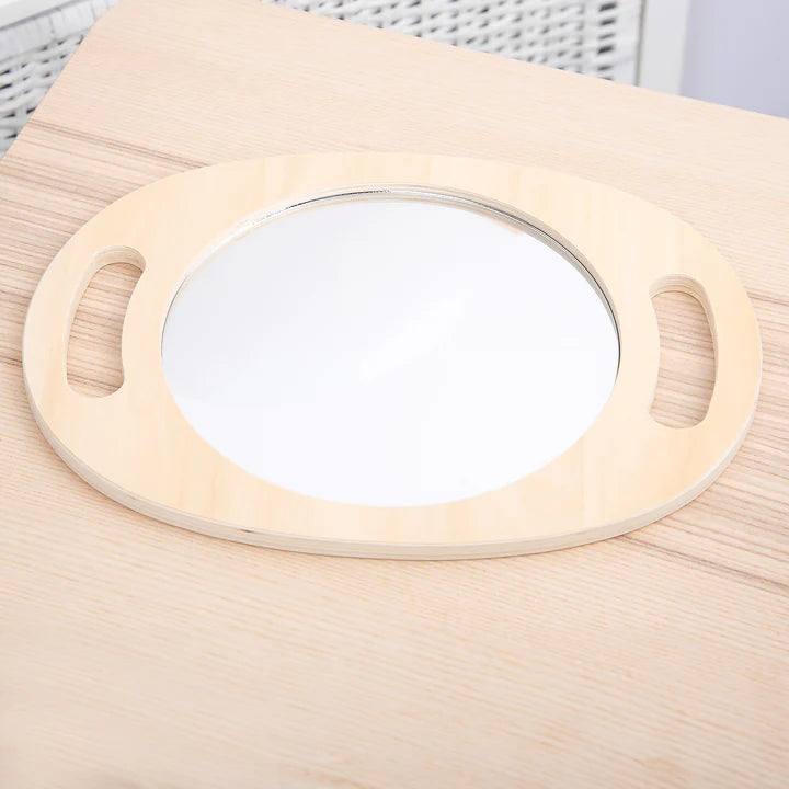 TickiT Handheld Wooden Mirror