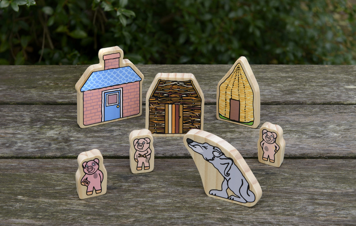 Yellow Door The Three Little Pigs Wooden Characters
