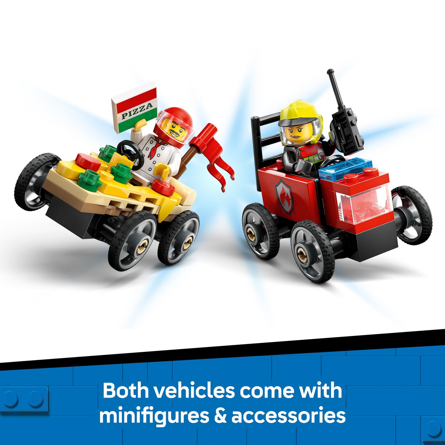 Lego City Great Vehicles 60458 Pizza vs. Fire Truck Race Car Pack
