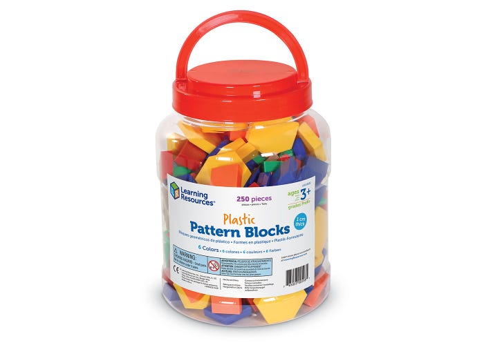 Learning Resources Plastic Pattern Blocks, 1 cm (Set of 250)
