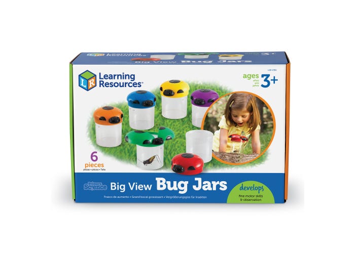 Learning Resources Primary Science® Big View Bug Jars (Set of 6)