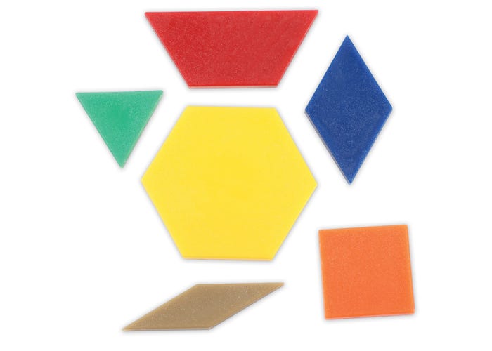 Learning Resources Plastic Pattern Blocks, 0.5 cm (Set of 250)