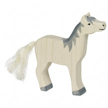 Holztiger Horse, Head Raised, Grey Mane