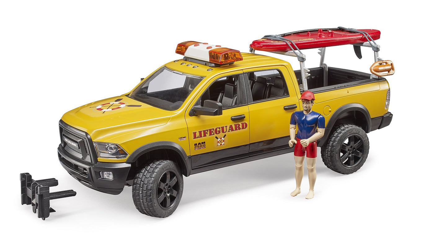 Bruder Ram 2500 Power Wagon Life Guard W/Figure & Paddle