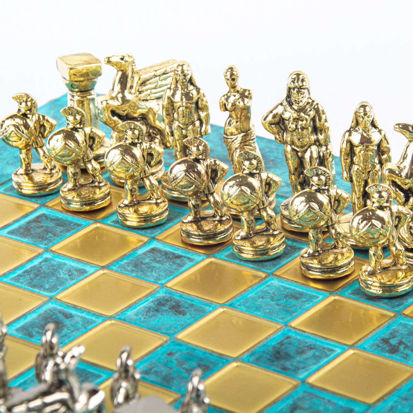 Manopoulos Spartan Warrier Metal Chess Set