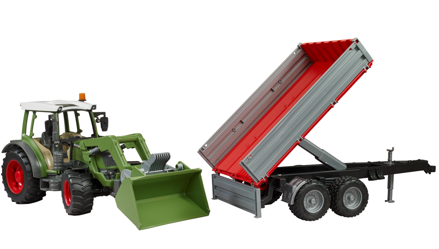 Bruder Fendt Vario 211 W/Frontloader & Tipping Trailer (2104)