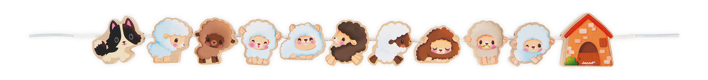 Janod Farm - Threading Beads - Sheep