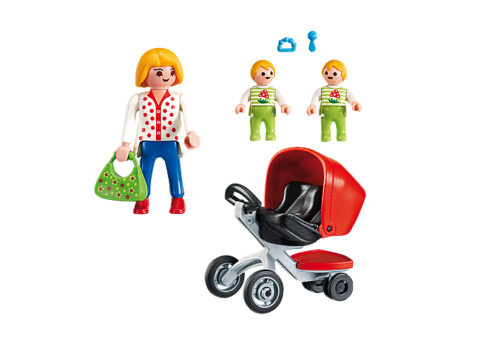 Playmobil 5573 City Life Mother With Twin Stroller