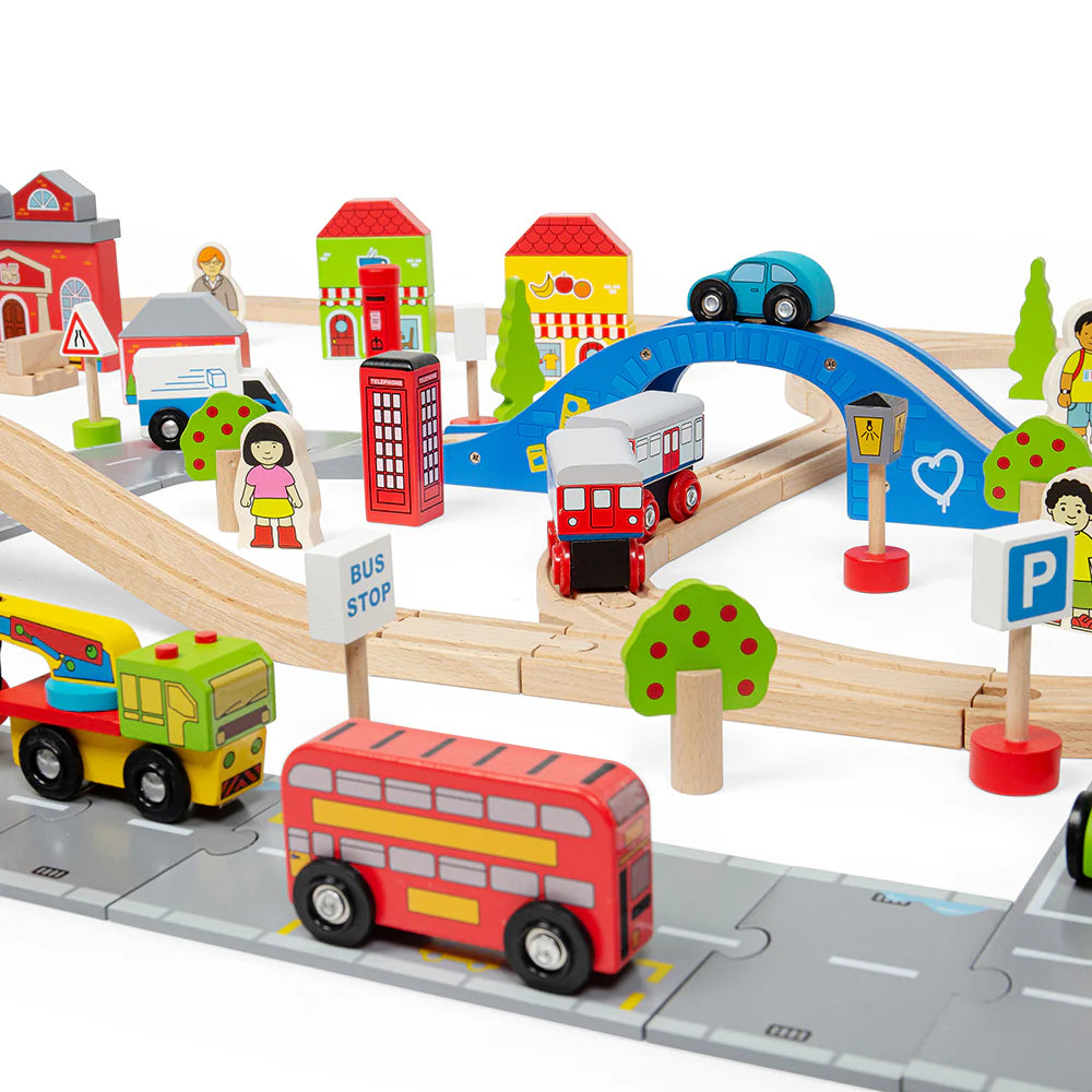 BigJigs Trains City Road and Railway Set