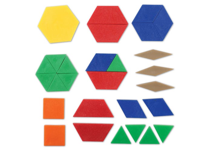 Learning Resources Plastic Pattern Blocks, 0.5 cm (Set of 250)