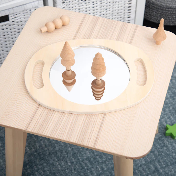 TickiT Handheld Wooden Mirror