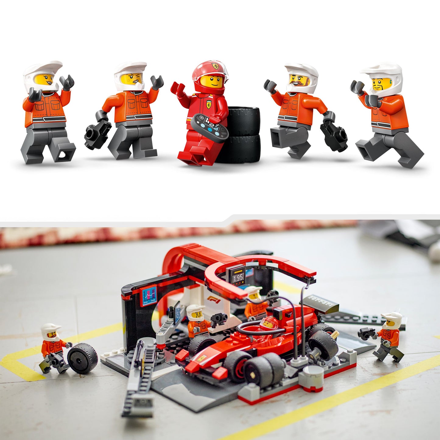 Lego City Formula 1 60443 F1® Pit Stop & Pit Crew with Ferrari Car