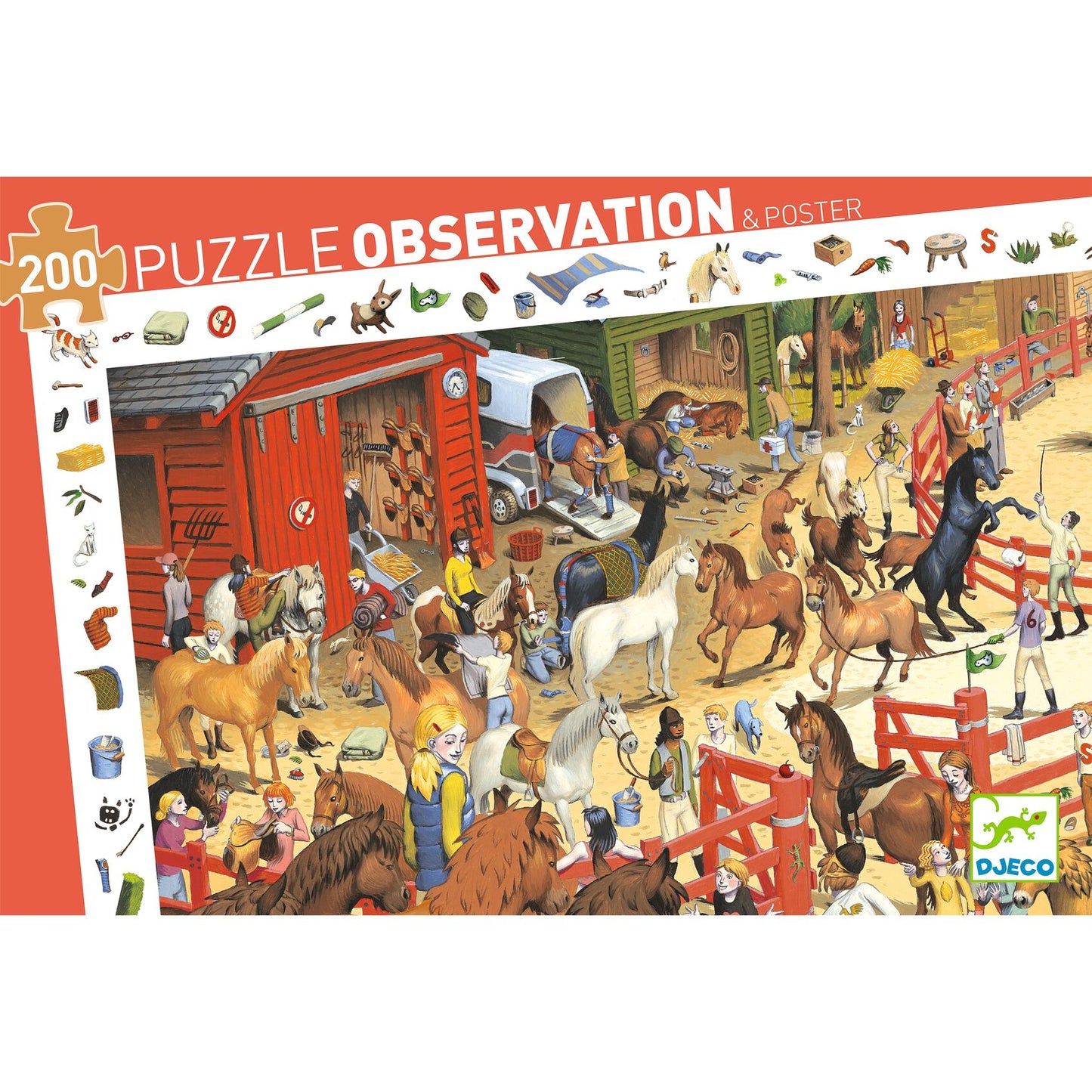 Djeco Horse Riding 200 Pcs Observation Jigsaw Puzzle