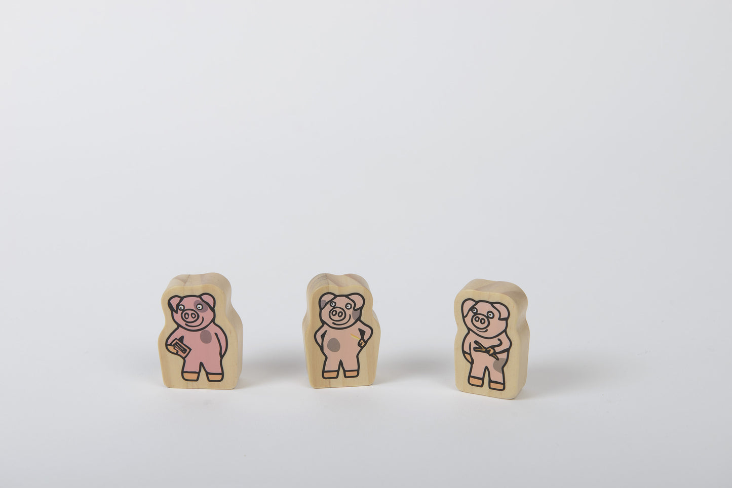 Yellow Door The Three Little Pigs Wooden Characters