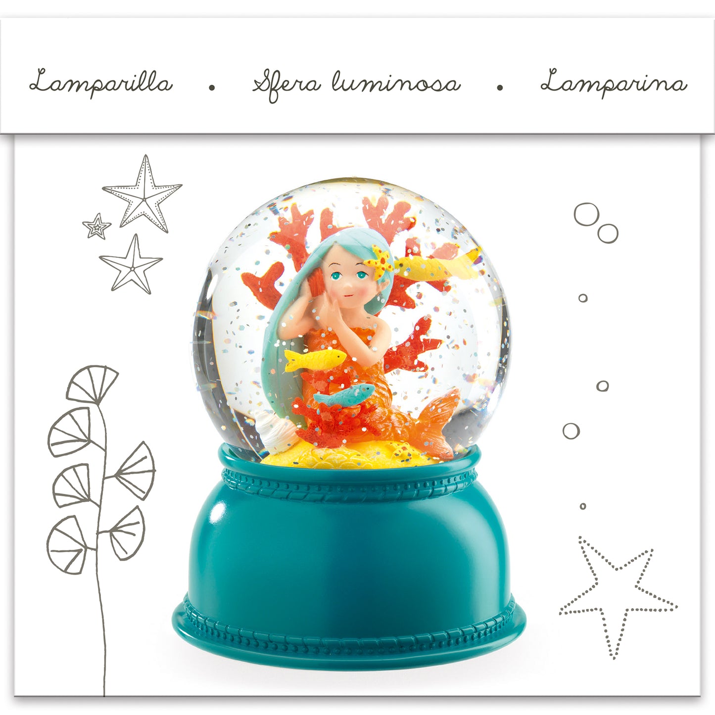 Djeco Mermaid Snow Ball Night Lights
