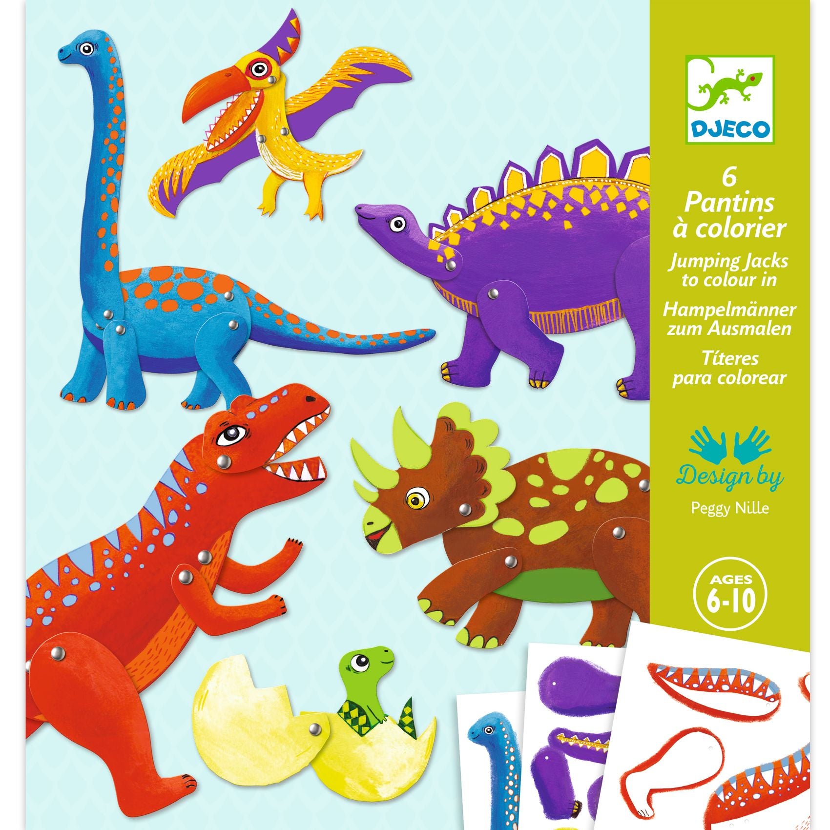Djeco Jumping Jacks -Dinos Colouring Surprises
