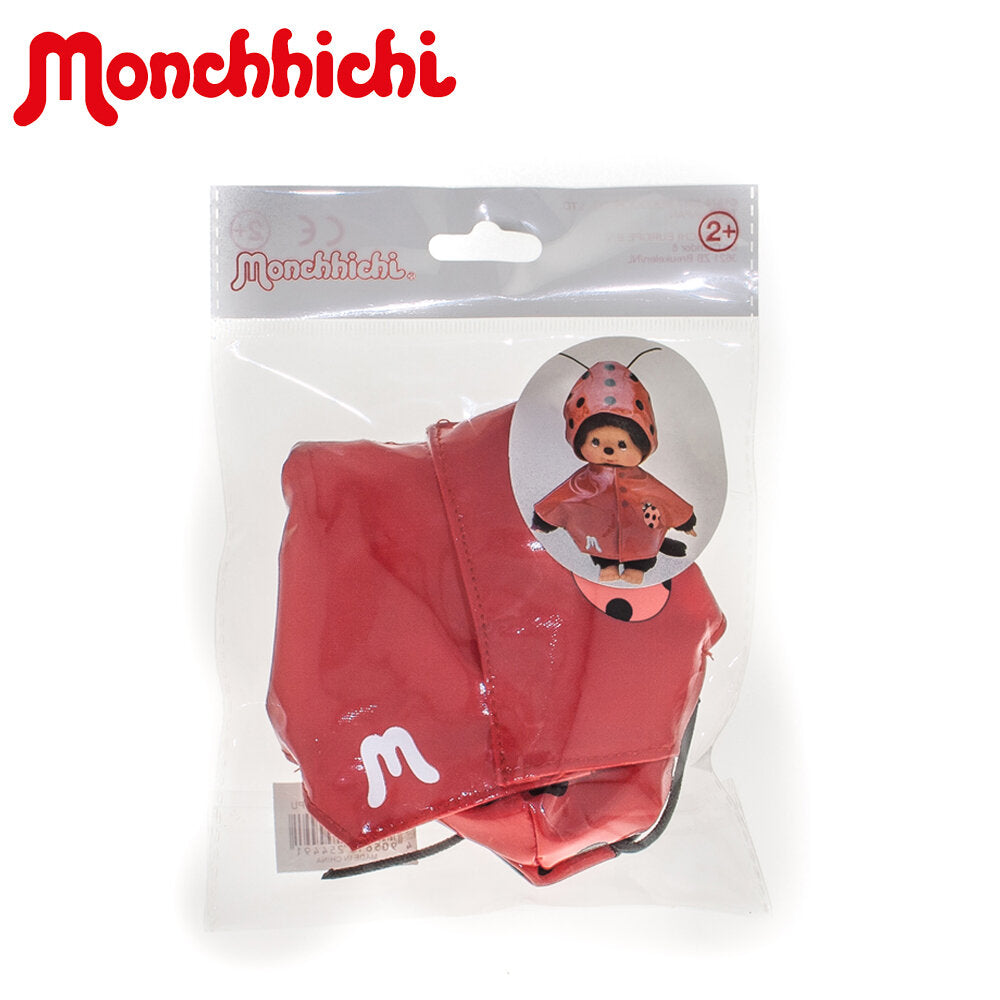 Monchhichi Fashion Red Raincoat With Ladybug