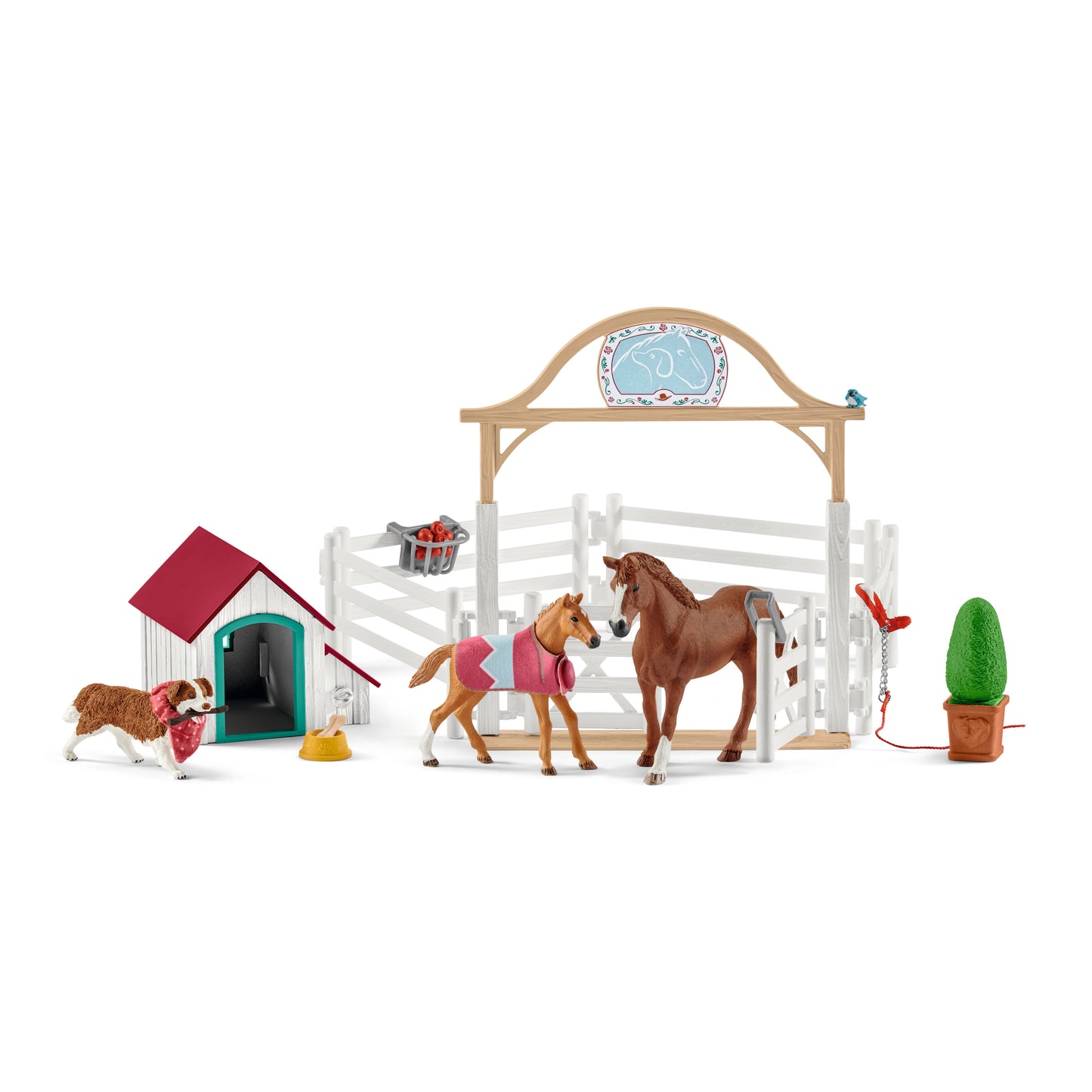 SCHLEICH 42458 HORSE CLUB HANNAH’S GUEST HORSES WITH RUBY THE DOG