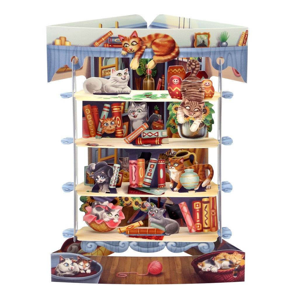 Santoro Cats in the Library Swing Card